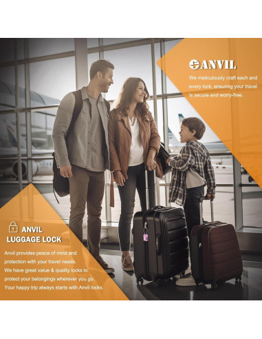 Candados de Cable Anvil TSA 3 Dígitos Rosa - 2 Piezas