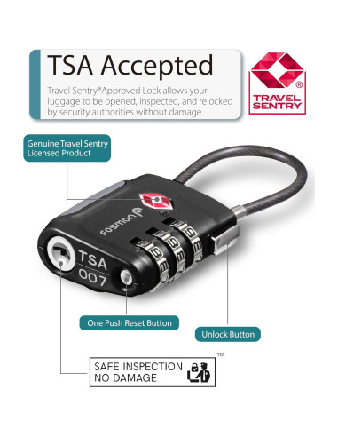 Candado de Combinación Fosmon TSA para Equipaje y Mochilas