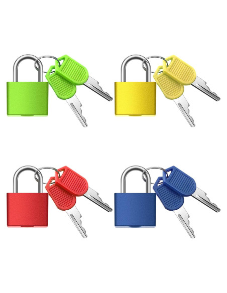Candados Mini Ripeng 4 Pcs con Llave Multicolor 3.18cm Candados Mini Ripeng 4 Pcs con Llave Multicolor 3.18cm