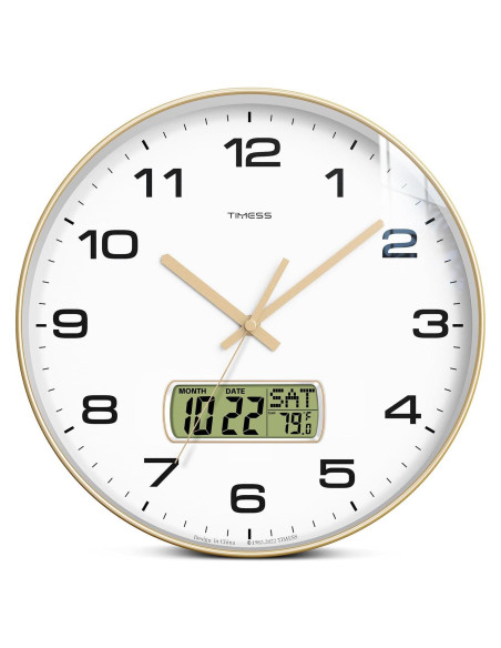 Reloj de Pared TIMESS P59 30 cm Silencioso con LCD Reloj de Pared TIMESS P59 30 cm Silencioso con LCD