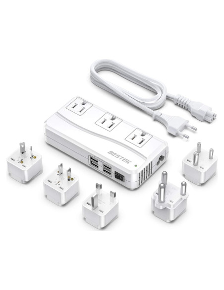 Adaptador de corriente internacional BESTEK 250W 4 USB Blanco Adaptador de corriente internacional BESTEK 250W 4 USB Blanco