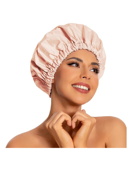 Gorro de Ducha Reutilizable Edoneery Beige Impermeable 28 cm Gorro de Ducha Reutilizable Edoneery Beige Impermeable 28 cm