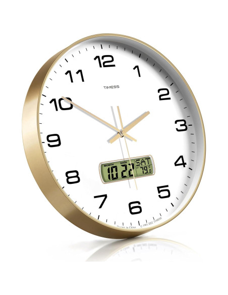 Reloj de Pared TIMESS P59 30 cm Silencioso con LCD Reloj de Pared TIMESS P59 30 cm Silencioso con LCD