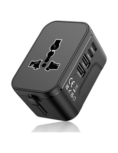 Adaptador de Viaje Universal AKWOR con 2 USB-C y 2 USB-A