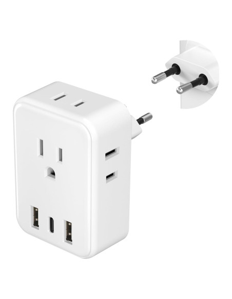 Adaptador de Enchufe de Viaje BN-LINK Tipo C 7-en-1 USB Adaptador de Enchufe de Viaje BN-LINK Tipo C 7-en-1 USB