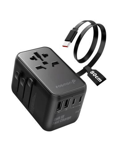 Adaptador de Viaje Universal Fosmon 35W con USB C y 4 Puertos