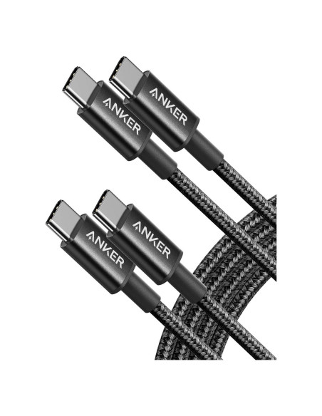 Cable USB C a USB C Anker 1.83m 60W Carga Rápida 2 Pzs Cable USB C a USB C Anker 1.83m 60W Carga Rápida 2 Pzs