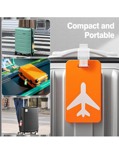 Etiquetas de Equipaje de Silicona Maromalife 2 Pack Naranja