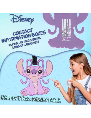 Etiquetas de Equipaje Disney - Ángel Púrpura - PVC Durable