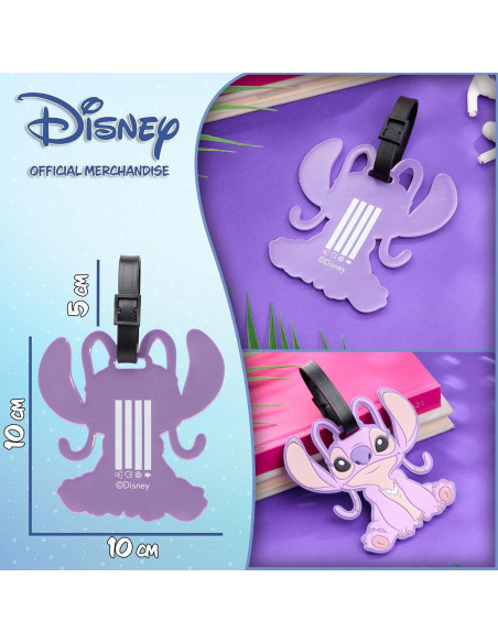 Etiquetas de Equipaje Disney - Ángel Púrpura - PVC Durable Etiquetas de Equipaje Disney - Ángel Púrpura - PVC Durable