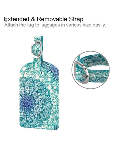 Etiquetas de Equipaje FINTIE 2 Pcs Cuero Sintético Ilusiones Esmeralda