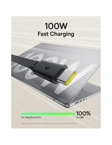 Cable USB C Retráctil Baseus 100W 149.86 cm Carga Rápida