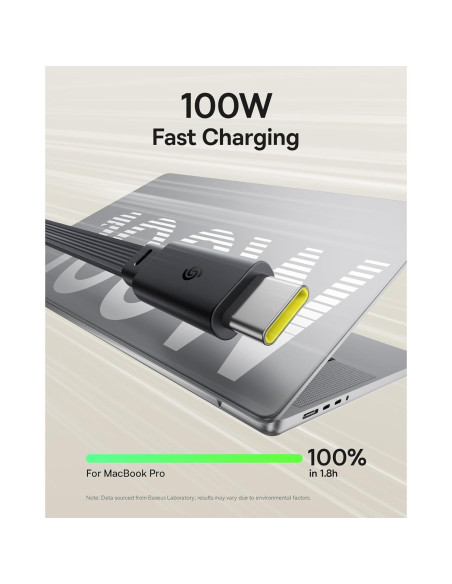 Cable USB C Retráctil Baseus 100W 149.86 cm Carga Rápida Cable USB C Retráctil Baseus 100W 149.86 cm Carga Rápida