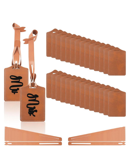 30 Etiquetas de Equipaje Caqui iFForce Grabables de Cuero PU 30 Etiquetas de Equipaje Caqui iFForce Grabables de Cuero PU