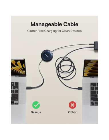 Cable USB C Retráctil Baseus 100W 149.86 cm Carga Rápida