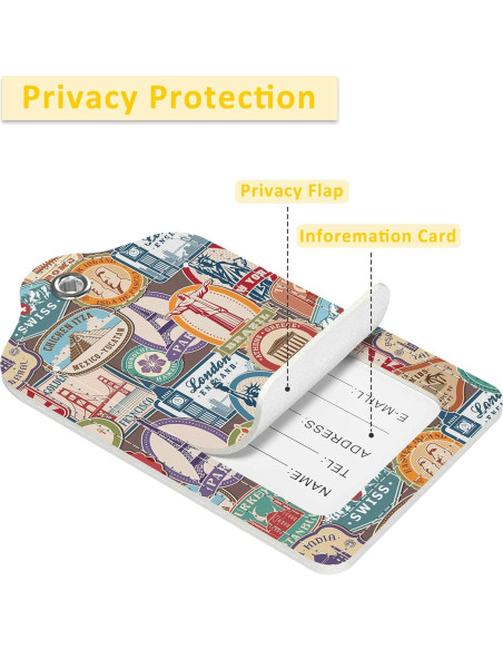 3 Etiquetas de Equipaje EOBKLAX de Cuero 7.3x11.25cm 3 Etiquetas de Equipaje EOBKLAX de Cuero 7.3x11.25cm