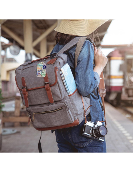 3 Etiquetas de Equipaje EOBKLAX de Cuero 7.3x11.25cm 3 Etiquetas de Equipaje EOBKLAX de Cuero 7.3x11.25cm