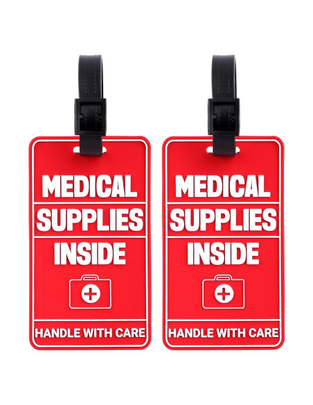 Etiquetas de Suministros Médicos Tinoaly 2 Piezas PVC Rojo Etiquetas de Suministros Médicos Tinoaly 2 Piezas PVC Rojo