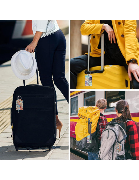 3 Etiquetas de Equipaje EOBKLAX de Cuero 7.3x11.25cm 3 Etiquetas de Equipaje EOBKLAX de Cuero 7.3x11.25cm