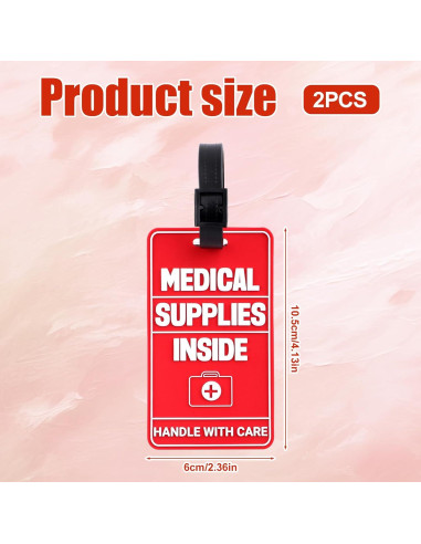 Etiquetas de Suministros Médicos Tinoaly 2 Piezas PVC Rojo
