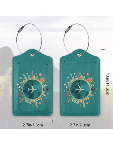 Etiqueta de Equipaje Elightvap Go Travel Flight Views 11.94x6.99 cm