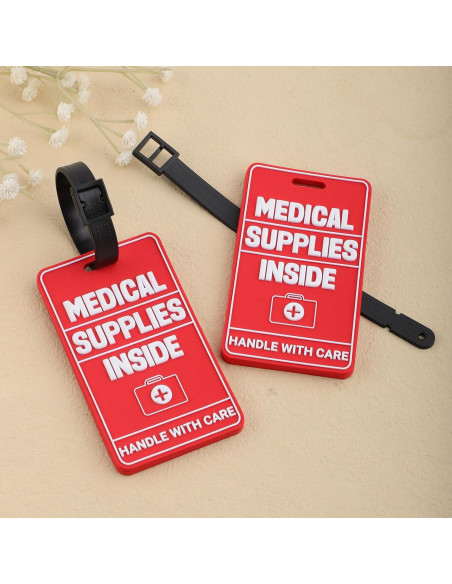 Etiquetas de Suministros Médicos Tinoaly 2 Piezas PVC Rojo Etiquetas de Suministros Médicos Tinoaly 2 Piezas PVC Rojo