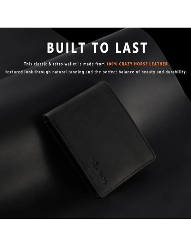 Cartera de Cuero Genuino Travelambo para Hombres - Bifold RFID