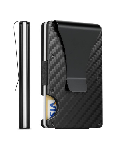 Billetera Minimalista RFID Fibra de Carbono Mate para Hombre