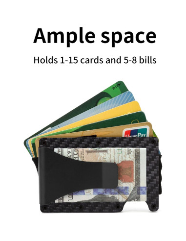 Billetera Minimalista RFID Fibra de Carbono Mate para Hombre