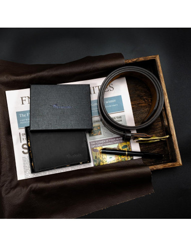 Cartera de Cuero Genuino Travelambo para Hombres - Bifold RFID