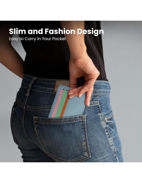 Cartera Minimalista Mayski RFID Azul para Mujeres y Hombres Cartera Minimalista Mayski RFID Azul para Mujeres y Hombres