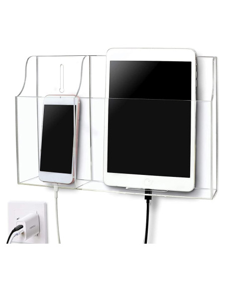 Soporte de Pared Transparente Pansyling 2-Bolsillo para Tabletas Soporte de Pared Transparente Pansyling 2-Bolsillo para Tabletas