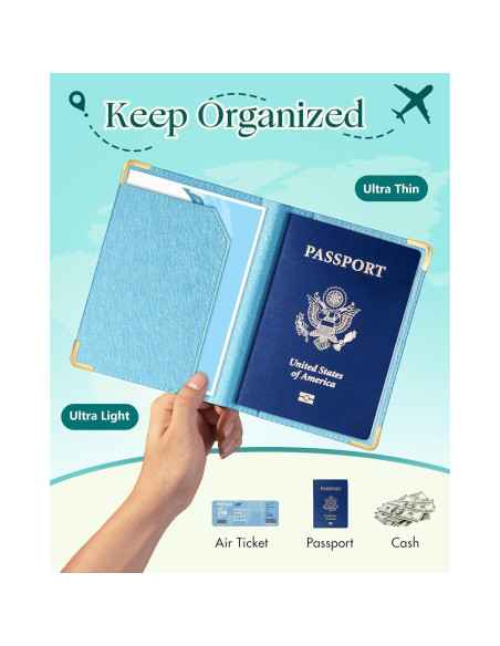 Juego de Etiquetas de Equipaje y Funda de Pasaporte Slohif - Cuero Vegano Organizador Multifuncional Juego de Etiquetas de Equipaje y Funda de Pasaporte Slohif - Cuero Vegano Organizador Multifuncional