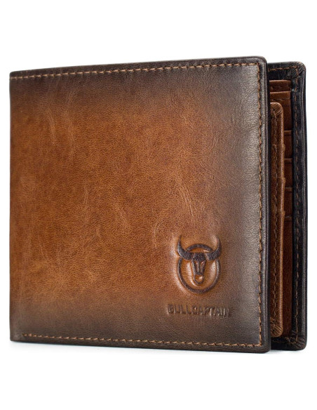 Cartera BULLCAPTAIN RFID de cuero genuino marrón QB-05 Cartera BULLCAPTAIN RFID de cuero genuino marrón QB-05