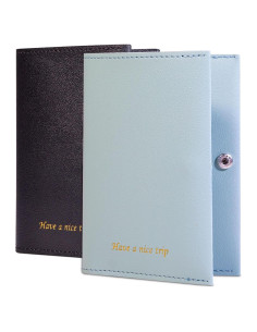 Funda de Pasaporte Unisex FEILOOM Cuero PU Azul y Negro