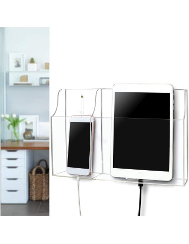 Soporte de Pared Transparente Pansyling 2-Bolsillo para Tabletas