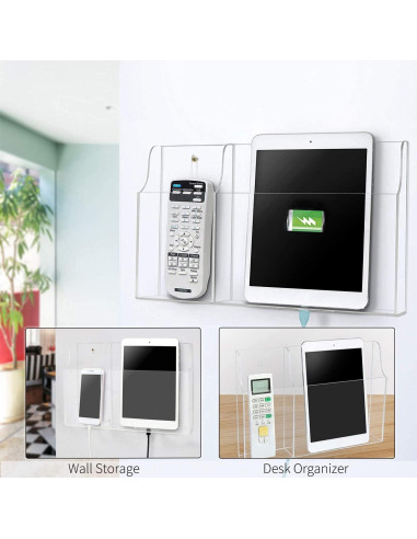 Soporte de Pared Transparente Pansyling 2-Bolsillo para Tabletas
