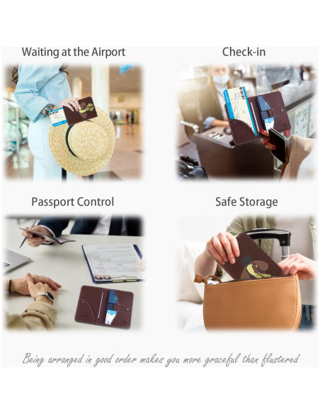 Portafolio de Pasaporte Lychii Chocolate con Bloqueo RFID Portafolio de Pasaporte Lychii Chocolate con Bloqueo RFID