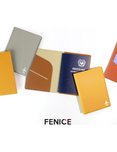 Cubierta de Pasaporte Fenice Rosa Cuero Vegano Impermeable RFID 2