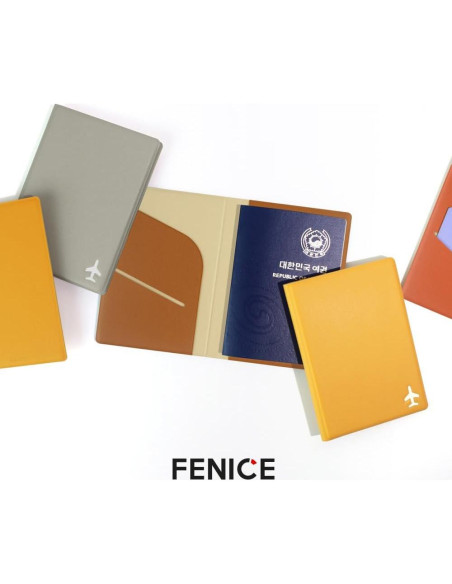 Cubierta de Pasaporte Fenice Rosa Cuero Vegano Impermeable RFID Cubierta de Pasaporte Fenice Rosa Cuero Vegano Impermeable RFID