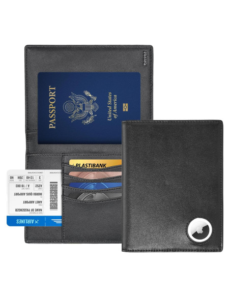 Billetera de Pasaporte RFID Oriver con Airtag - Negro Billetera de Pasaporte RFID Oriver con Airtag - Negro