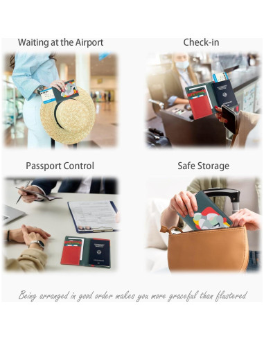 Funda para Pasaporte Lychii Verde Oscuro con Bloqueo RFID