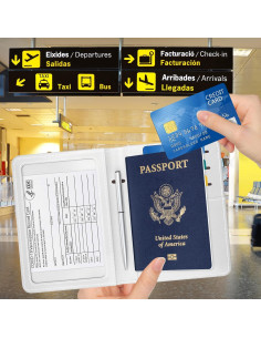 Portapasaportes Hsxnam Playa, Protección RFID, 10.16x13.97cm 2