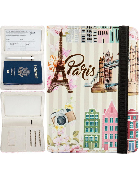 Billetera para Pasaporte con Bloqueo RFID ANNAMISSI Torre Eiffel Billetera para Pasaporte con Bloqueo RFID ANNAMISSI Torre Eiffel