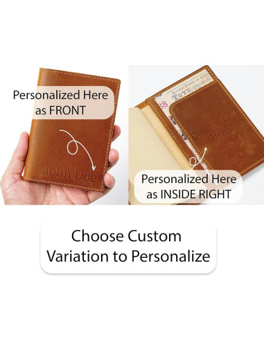 Funda de Pasaporte de Cuero HIFA Marrón Hecha a Mano 21x14cm