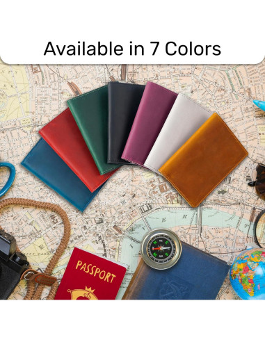 Funda de Pasaporte de Cuero HIFA Marrón Hecha a Mano 21x14cm