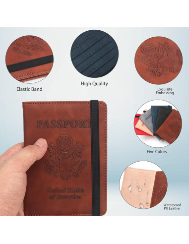 Billetera de Pasaporte EOREA Gris con Bloqueo RFID - Organizador Unisex