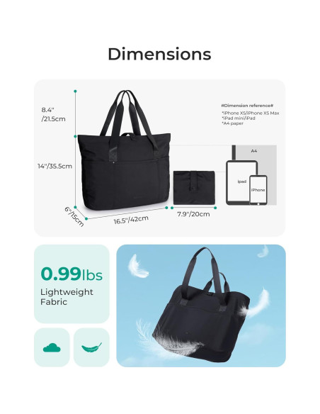 Bolsa Tote Plegable BAGSMART para Mujeres 42x15x36 cm Bolsa Tote Plegable BAGSMART para Mujeres 42x15x36 cm