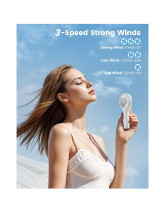 Ventilador de Mano Edvision Blanco Portátil 3 Velocidades 2