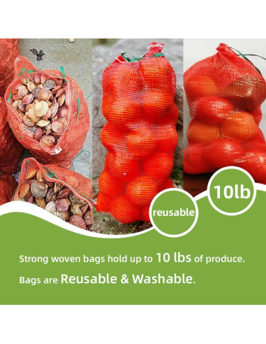 Bolsas de Malla Reutilizables Deebree 11x18 cm para Verduras - 10 Pzas